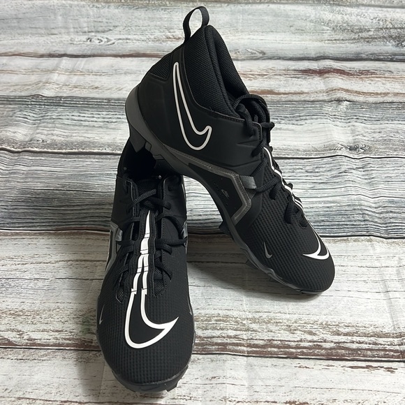 Nike Men's Alpha Menace-3 Shark Football Cleats Shoes Black/Iron Gray Size 12 - Picture 1 of 9